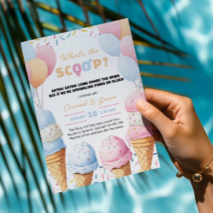 Invitation Fête de Révélation du Sexe de Bébé Glace Whats The