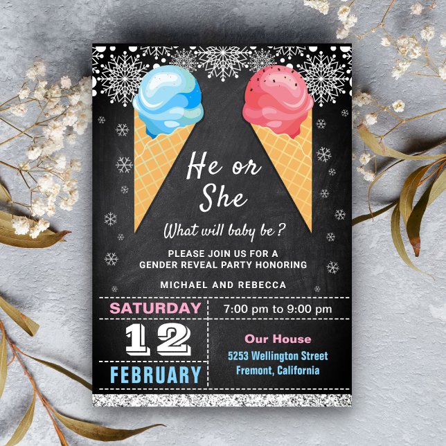 Invitation Fête de Révélation du Sexe de Glace (Créateur téléchargé)