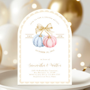 Invitation Fête de révélation du sexe des citrouilles en arch
