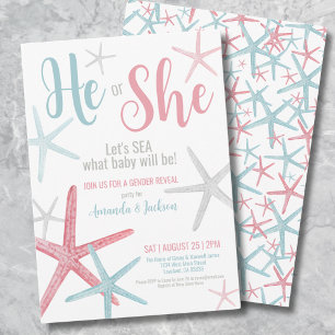 Invitation Fête de révélation du sexe d'été