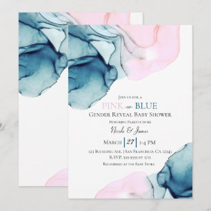 Invitation Fête de révélation du sexe du bébé : Teinte rose o