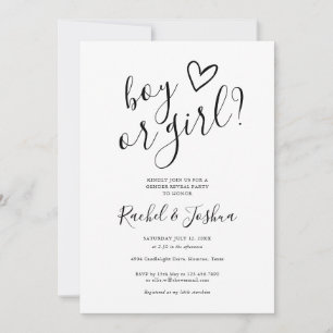 Invitation Fête de révélation du sexe garçon ou fille amour c