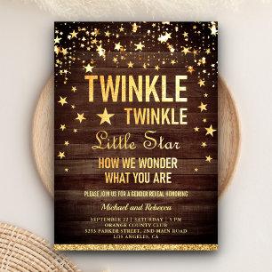 Invitation Fête de Révélation du Sexe Twinkle Twinkle Little