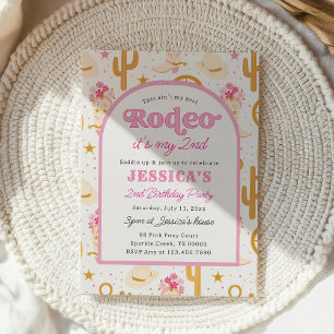Invitation Fête de Rodeo de Cowgirl Occidental pour un 2ème A