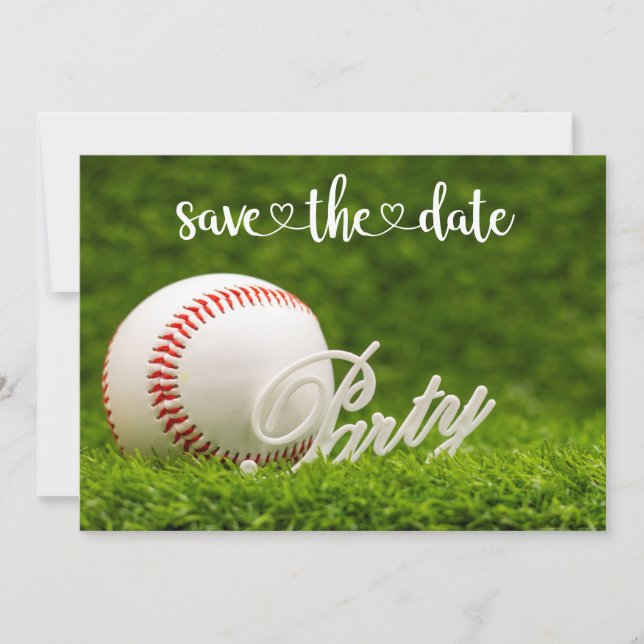 Invitation Fête de sauvegarde de la date de baseball  (Devant)
