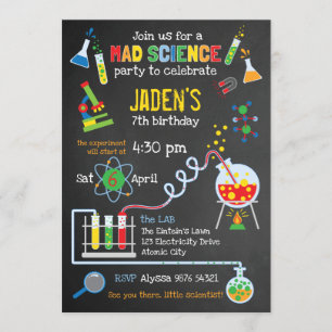 Invitation Fête de science folle neutre en matière de genre l