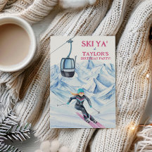 Fête de ski à l'aquarelle