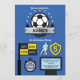 Invitation Fête de soccer du garçon Anniversaire Sports Invit