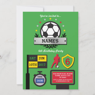 Invitation Fête de soccer pour garçon Anniversaire Sports Inv