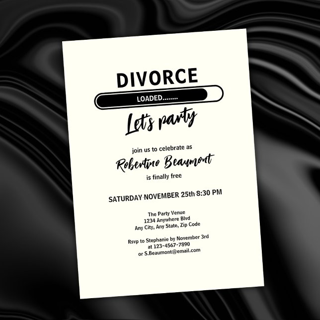 Invitation Fête de soutien pour un simple et drôle de divorce (Créateur téléchargé)