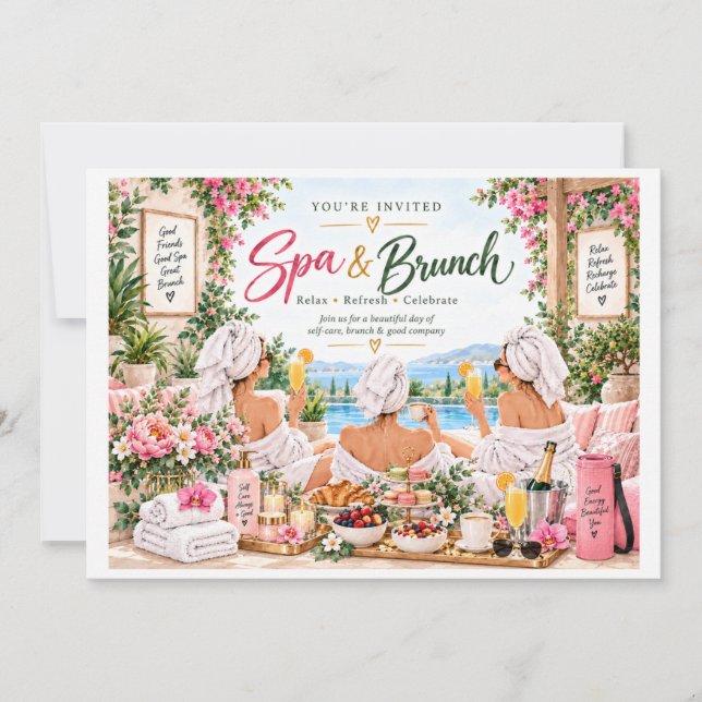 Invitation Fête de Spa et Brunch (Devant)