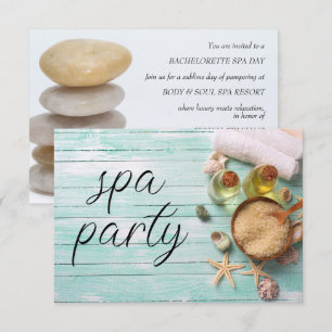 Invitation Fête de Spa pour l'Enterrement de Vie de Jeune Fil