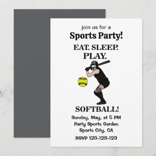 Invitation Fête de sport pour joueurs de softball