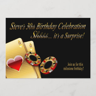 Invitation Fête de style casino DEMANDEZ-MOI DE METTRE DES NO