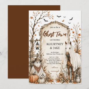 Invitation Fête de style Halloween western en ville fantôme r