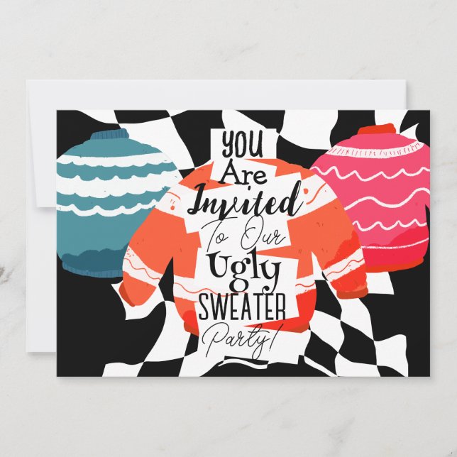 Invitation Fête de sueur moche Noël (Devant)