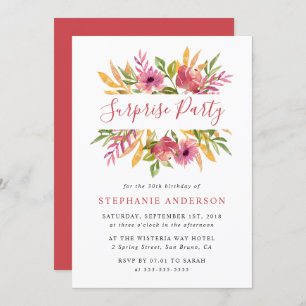 Invitation Fête de surprise du printemps floral moderne