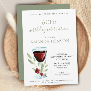 Invitation Fête de Surprise Élégante pour les 60 ans autour d