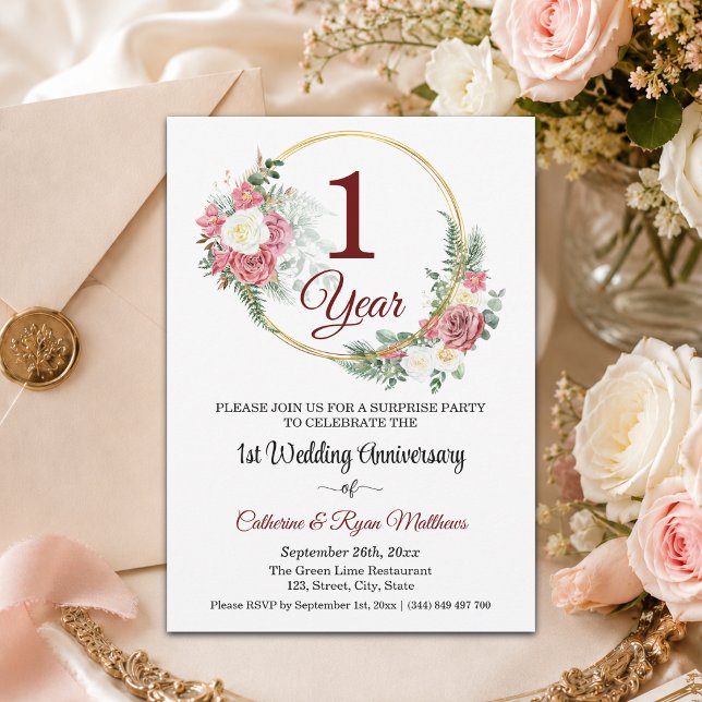Invitation Fête de Surprise pour le 1er Anniversaire de Maria (Créateur téléchargé)