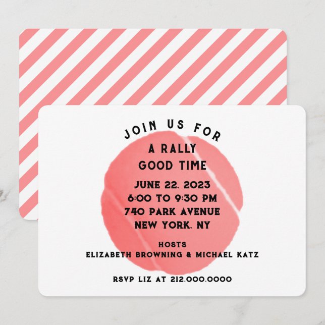 Invitation Fête de Tennis (Devant / Derrière)