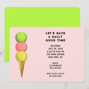 Invitation Fête de tennis amusante