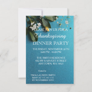 Invitation Fête de Thanksgiving aux feuilles d'automne