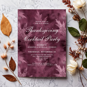 Invitation Fête de Thanksgiving aux feuilles rouges d'automne
