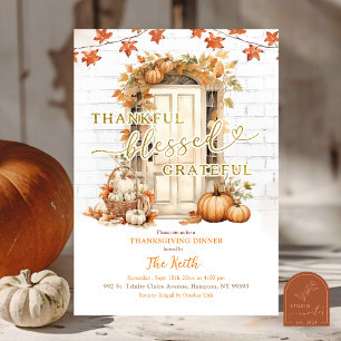 Invitation Fête de Thanksgiving des feuilles d'automne