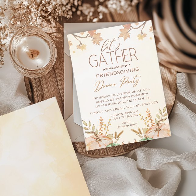 Invitation Fête de Thanksgiving entre amis (Créateur téléchargé)