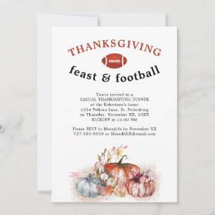 Invitation Fête de Thanksgiving et Dîner de football