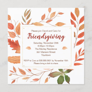 Invitation Fête de Thanksgiving Friendsgiving d'automne