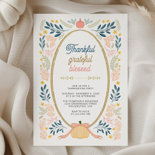 Invitation Fête de Thanksgiving Grateful Bénie