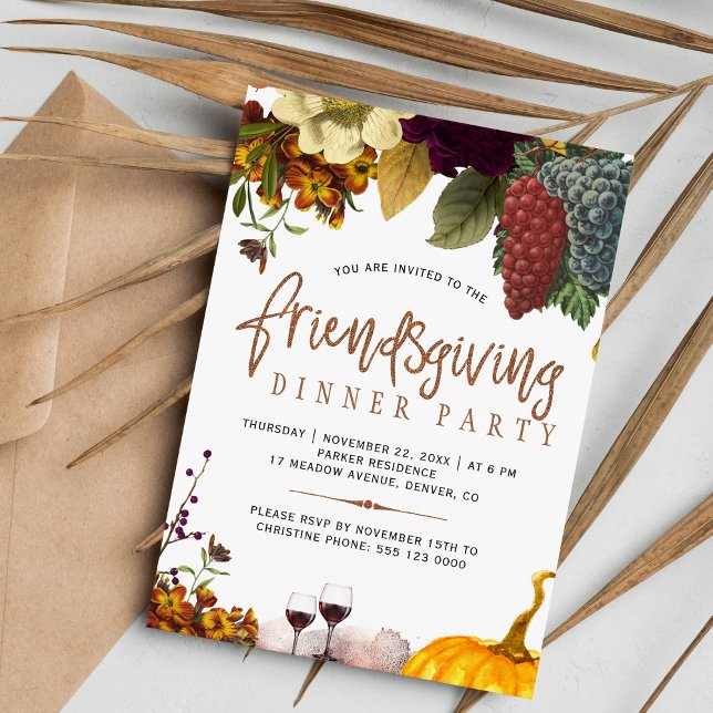 Invitation Fête de Thanksgiving moderne et rustique (Créateur téléchargé)