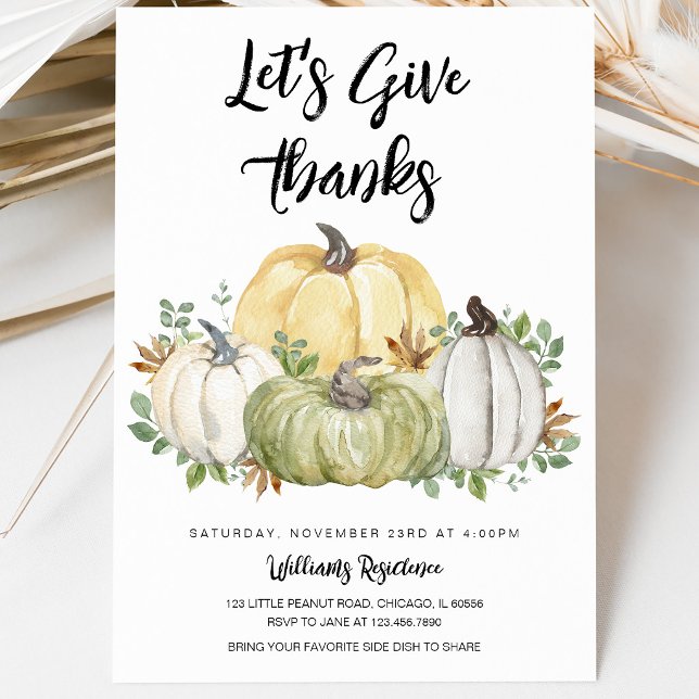 Invitation Fête de Thanksgiving : Rendons Grâce (Créateur téléchargé)