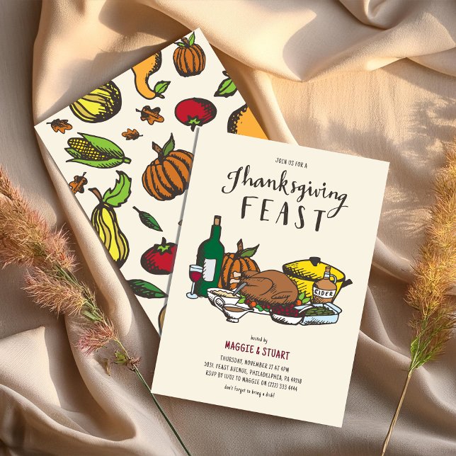 Invitation Fête de Thanksgiving rustique (Créateur téléchargé)