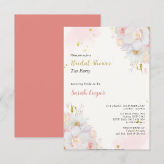 Invitation Fête de thé à la Fête des mariées Florale Blush fé