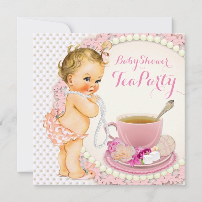 Invitation Fête de thé Baby Shower (Devant)