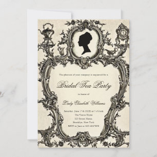 Invitation Fête de thé de mariage dans le style Régence Rococ