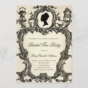 Invitation Fête de thé de mariage dans le style Régence Rococ