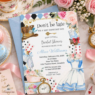 Invitation Fête de thé de mariage floral Alice aux pays des m