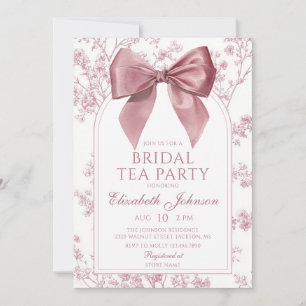 Invitation Fête de thé de mariage floral rose vintage