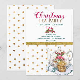 Invitation Fête de thé de Noël