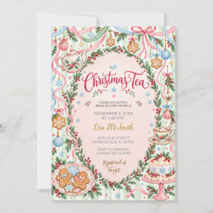 Invitation Fête de thé de Noël pour la future mariée