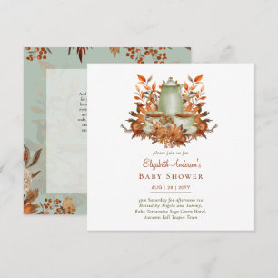 Invitation Fête de thé Floral Boho Terracotta Sage pour TOUT
