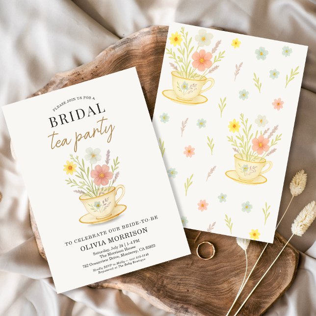 Invitation Fête de thé florale pour la mariée (Créateur téléchargé)