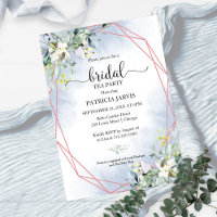 Fête de thé géométrique de verdure d'eucalyptus po