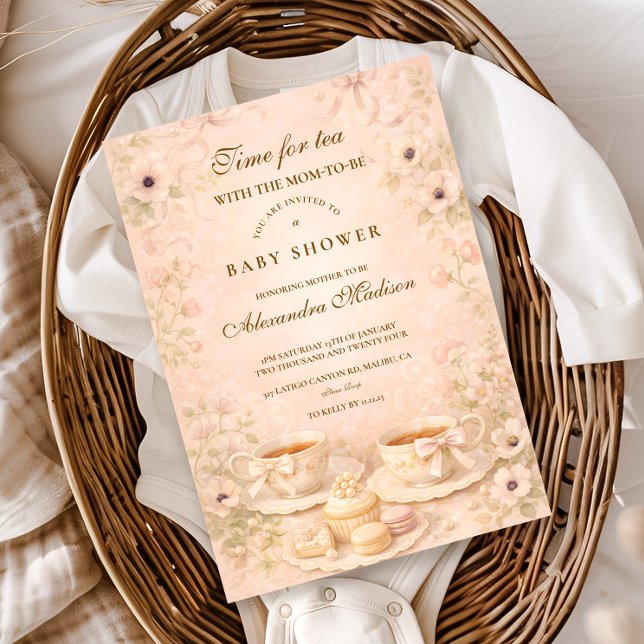 Invitation Fête de Thé pour la Future Maman Baby Shower (Créateur téléchargé)