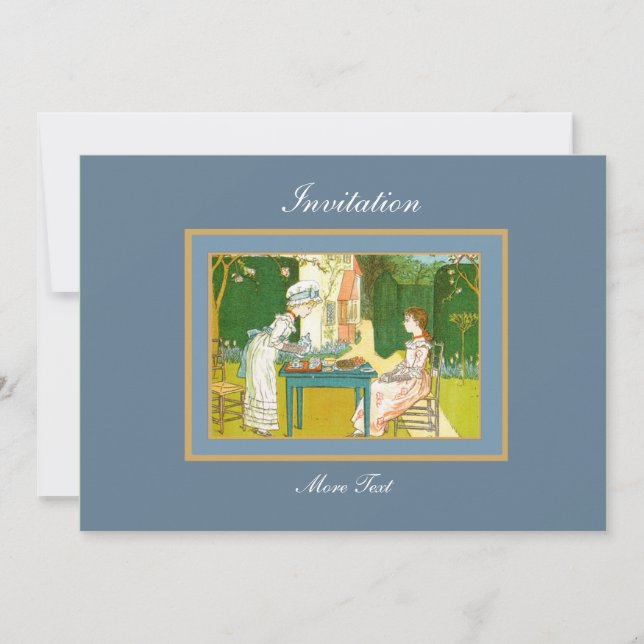 Invitation fête de thé victorienne vintage (Devant)