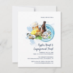 Invitation Fête de Toast de Fiançailles de Couple de Huîtres