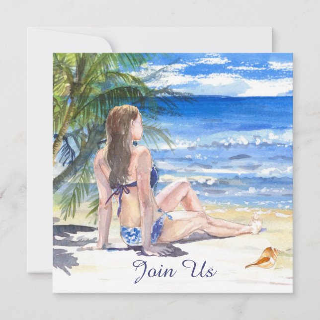 Invitation *~ Fête de TOUT ÉVÉNEMENT AR29 de Plage Tropicale  (Devant)